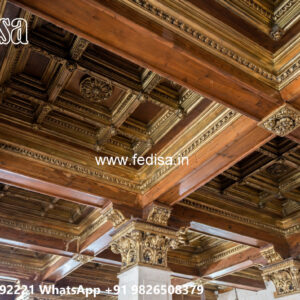 Wooden Classic Ceiling Design Simple Ceiling Cement Plaster Design No-10178