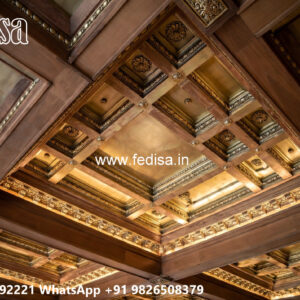 Wooden Classic Ceiling Design Passage Pop Design No-10195