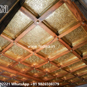 Wooden Classic Ceiling Design Hall Pop Design Latest No-10215