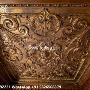 Wooden Classic Ceiling Design Pop Design Flower No-10249