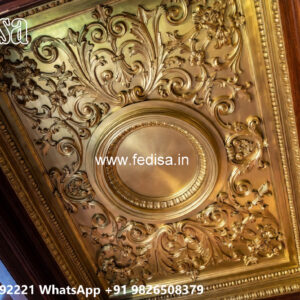 Wooden Classic Ceiling Design Pop Border Patti Design No-10254