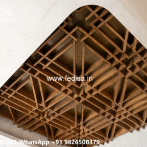 Wooden Classic Ceiling Design Pop Design For Balcony No-10264