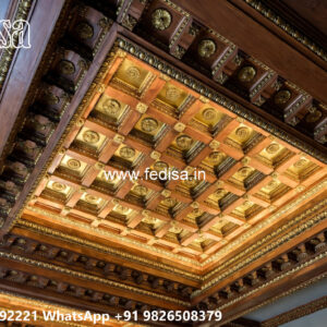 Wooden Classic Ceiling Design Pop Flower Design For Room No-10269