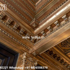 Wooden Classic Ceiling Design Pop Down Ceiling Design For Lobby No-10301