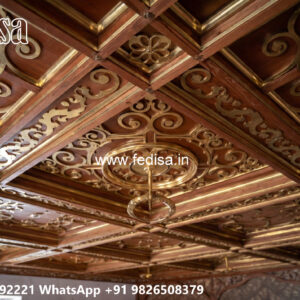 Wooden Classic Ceiling Design Front Porch Pop Design No-10313