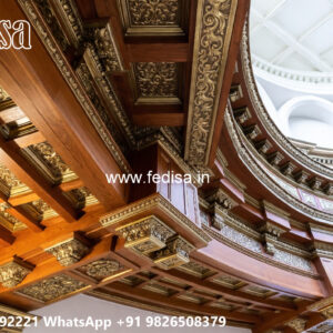 Wooden Classic Ceiling Design Hall Pop Design Latest 2026 No-10331