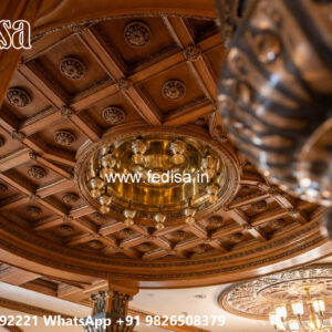 Wooden Classic Ceiling Design Tv Unit Pop Design No-10352