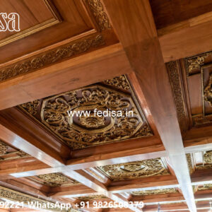Wooden Classic Ceiling Design Pop Design For Sitting Room No-10357