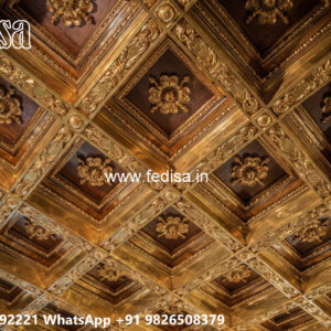 Wooden Classic Ceiling Design Pop Plus Minus Design For Kitchen No-10358
