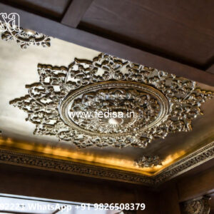 Wooden Classic Ceiling Design False Ceiling Designs For Living Room With 2 Fans No-10365