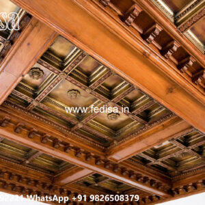 Wooden Classic Ceiling Design Half False Ceiling Design No-10371