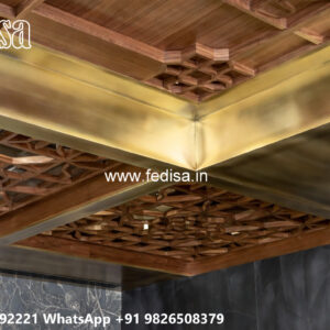 Wooden Classic Ceiling Design Ceiling Fan Pop Design No-10374
