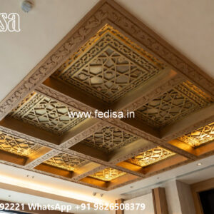 Wooden Classic Ceiling Design Pop Border Design Color No-10399