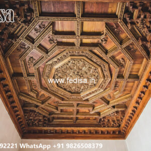 Wooden Classic Ceiling Design Simple Pop Color Design No-10403