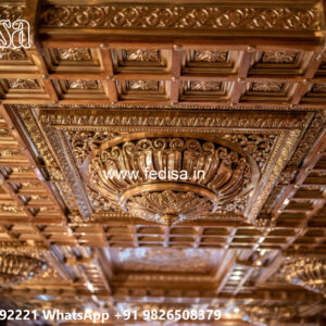 Wooden Classic Ceiling Design Pop Plus Minus Design For Lobby 2026 No-10416