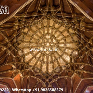 Wooden Classic Ceiling Design False Ceiling With Two Fans No-10427