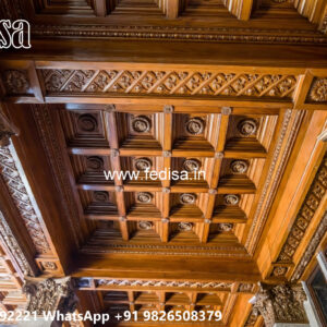 Wooden Classic Ceiling Design Plus Minus Pop Ke Design No-10428