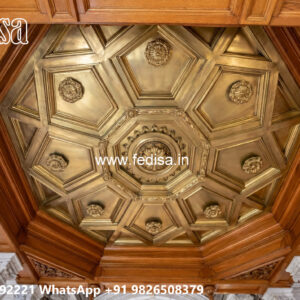 Wooden Classic Ceiling Design Pop Plus Minus Ke Design No-10452