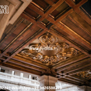 Wooden Classic Ceiling Design Pop Design Color For Hall No-10454