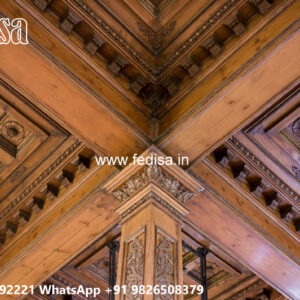 Wooden Classic Ceiling Design Plaster Of Paris Design For Roof No-10456