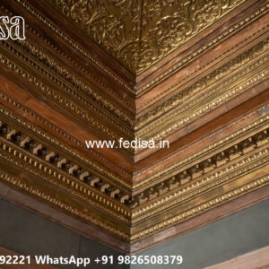 Wooden Classic Ceiling Design Pop Wall Frame Design No-10465