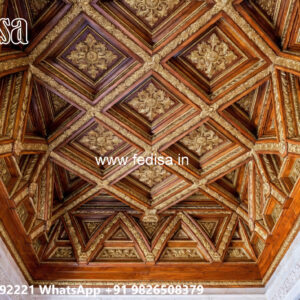 Wooden Classic Ceiling Design Pop Wall Putty Design No-10478