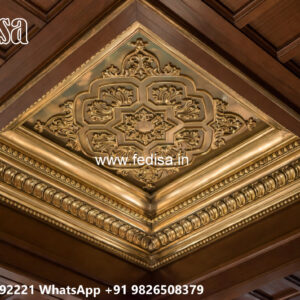 Wooden Classic Ceiling Design Hall Pop Design Plus Minus No-10482
