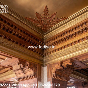 Wooden Classic Ceiling Design Living Room Main Hall Fall Ceiling Design No-10483