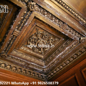 Wooden Classic Ceiling Design Pop Wall Corner Designs No-10486