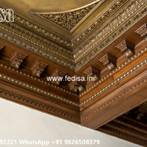 Wooden Classic Ceiling Design Bedroom Pop Design Plus Minus No-10488