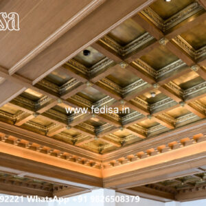 Wooden Classic Ceiling Design Simple False Ceiling Design For Hall With Two Fans No-10507
