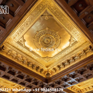 Wooden Classic Ceiling Design Pop Design For Drawing Room Plus Minus No-10508