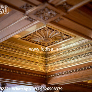 Wooden Classic Ceiling Design Wall Putty Design Roof No-10534