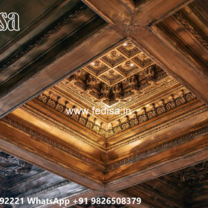 Wooden Classic Ceiling Design Main Hall Pop Design No-10546