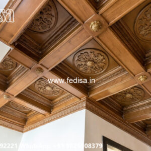Wooden Classic Ceiling Design Heart Shape Pop Design No-10553