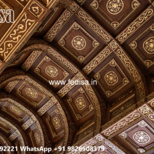 Wooden Classic Ceiling Design Pop Border Design For Bedroom No-10562