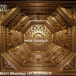 Wooden Classic Ceiling Design Main Hall Fall Ceiling Design For Hall With Two Fans No-10572