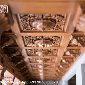 Wooden Classic Ceiling Design Pop Design For Porch Plus Minus No-10593