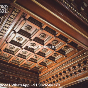 Wooden Classic Ceiling Design Pop Design For Home Temple No-10600