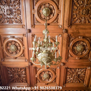 Wooden Classic Ceiling Design Pop Design For Square Hall No-10606