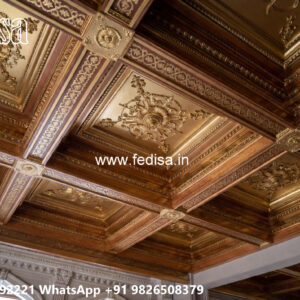 Wooden Classic Ceiling Design Led Pop Design No-10613