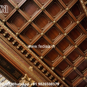 Wooden Classic Ceiling Design Pop Design For Concealed Light No-10637