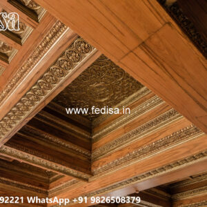 Wooden Classic Ceiling Design Front Pop Design No-10659