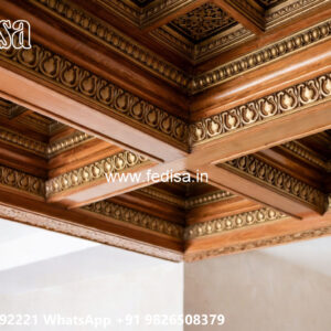 Wooden Classic Ceiling Design Pop Design For Front Of House No-10706