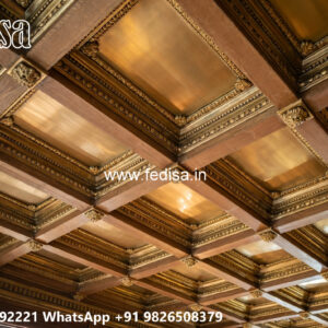 Wooden Classic Ceiling Design Cement Pop Border Design No-10717