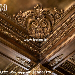 Wooden Classic Ceiling Design Car Porch Pop Design No-10720