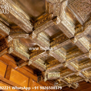 Wooden Classic Ceiling Design Big Hall False Ceiling Design No-10739