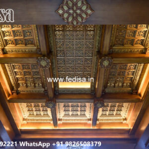 Wooden Classic Ceiling Design Temple Pop Design No-10742