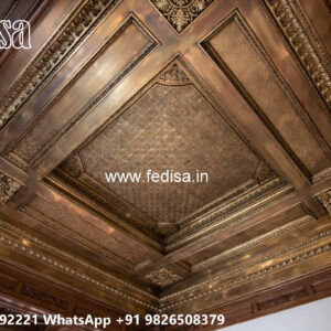 Wooden Classic Ceiling Design Tv Unit Design Pop No-10763