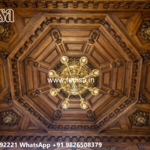 Wooden Classic Ceiling Design Pop Design For Parking Area No-10765